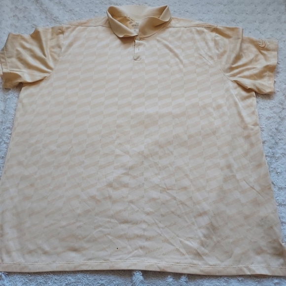 Nike Other - Nike Dri Fit Light Yellow Patterned Polo Shirt Standard Fit 2XL Golf Outdoor